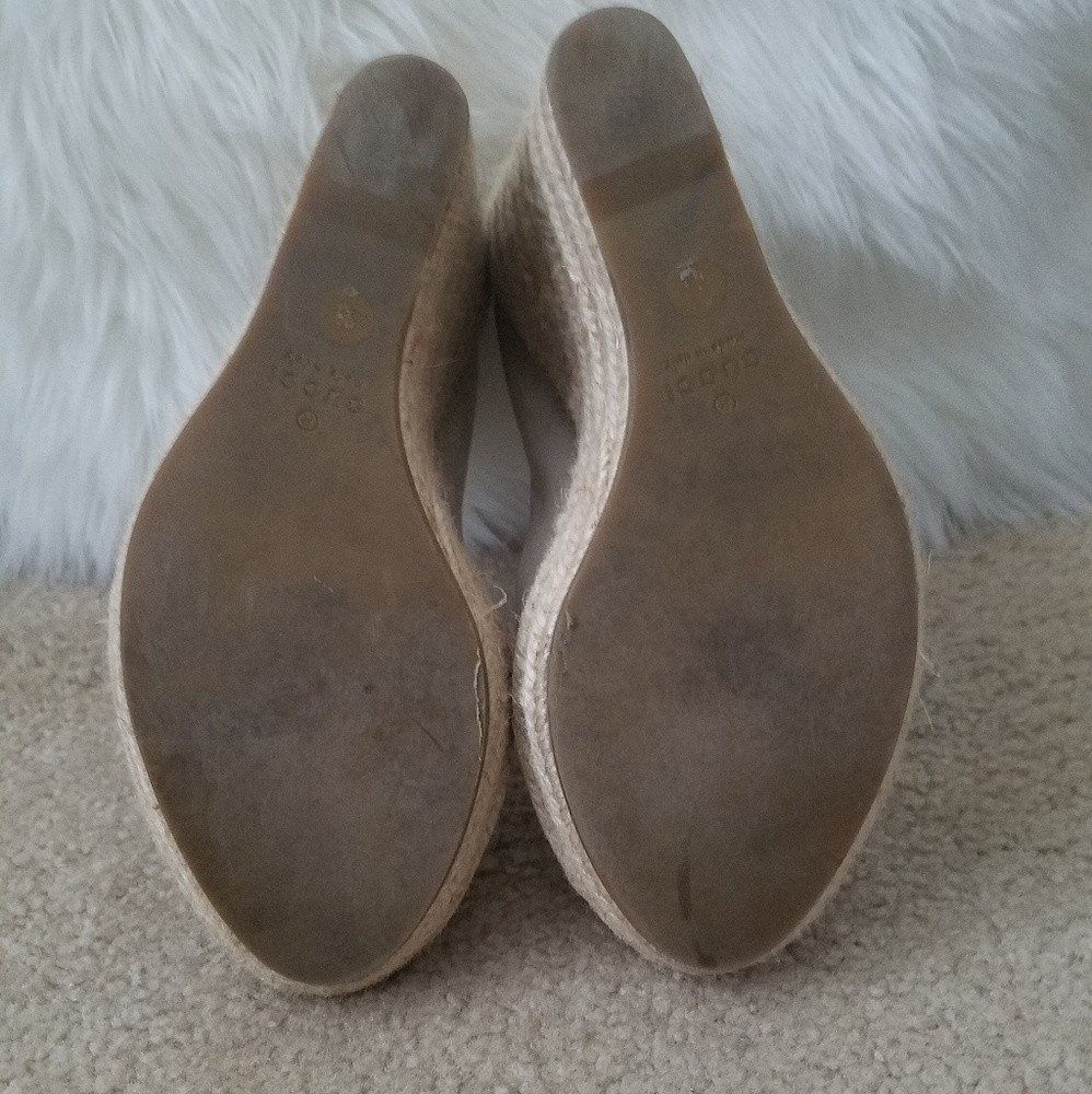 Gucci Off White Wedge Espadrilles Size 38 or 8 - Picture 8 of 8